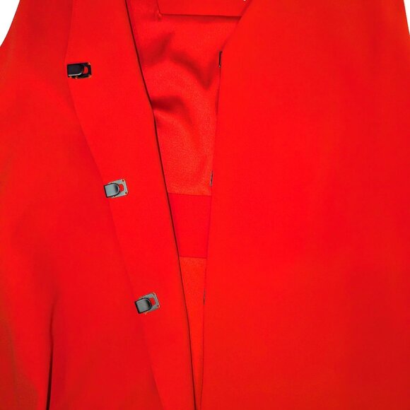 NWT Alice + Olivia | Maxi Vest Poppy Red Crepe Sleeveless Angelica | Large - Picture 7 of 14